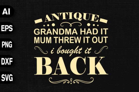 Antique Grandma Graphics for T-Shirt Designs
