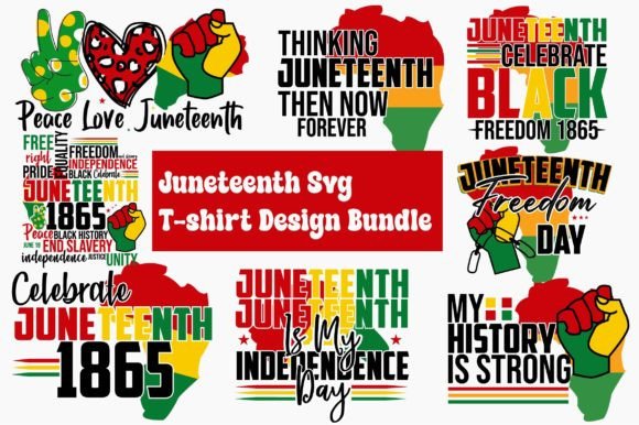 Juneteenth SVG T-shirt Design Bundle: Graphics for T-Shirt Designs