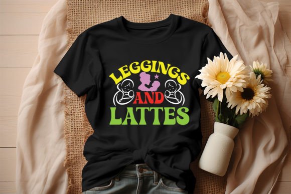Leggings and Lattes Retro Design for T-Shirt Graphics