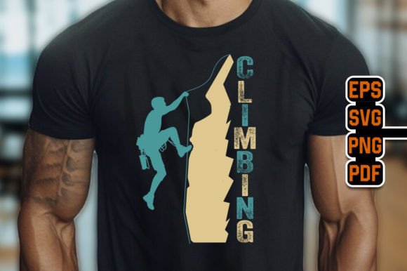 Rock Climbing Graphics for Unique T-Shirt Designs