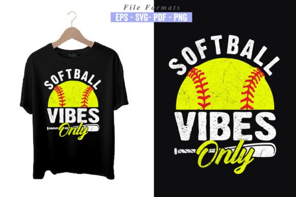 Softball Vibes Only SVG: Graphics & T-Shirt Designs