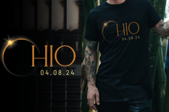 Total Solar Eclipse 2024 Ohio 04.08.24 Graphics & T-Shirt Designs